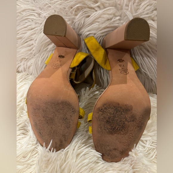 Charles David Yellow Ankle Strap Sandals - Size 7.5 - Picture 6 of 7